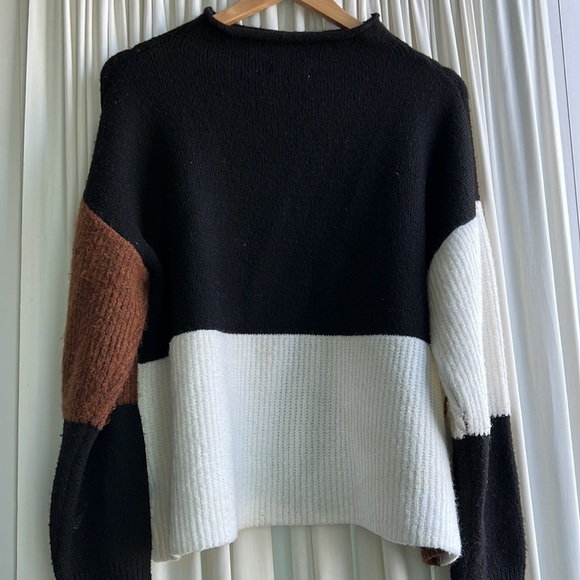 Paper Crane - size small - sweater: black, white and brown - Picture 5 of 6